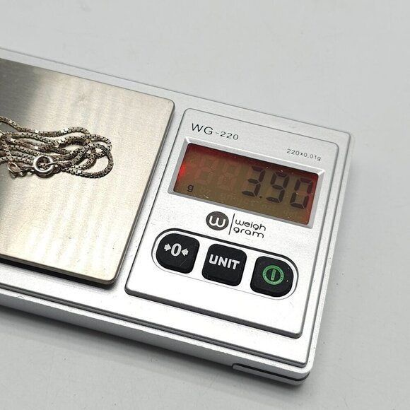 Sterling Silver .925 Italian Box Chain Necklace 17.75 Inches Vintage 3.9g - Picture 6 of 6